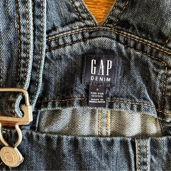 Gap womens shortalls S medium blue distressed grunge - Picture 3 of 8
